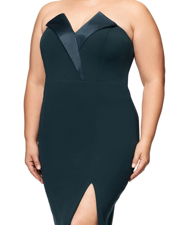 Betsy & Adam Plus Size Strapless Gown MSRP $249