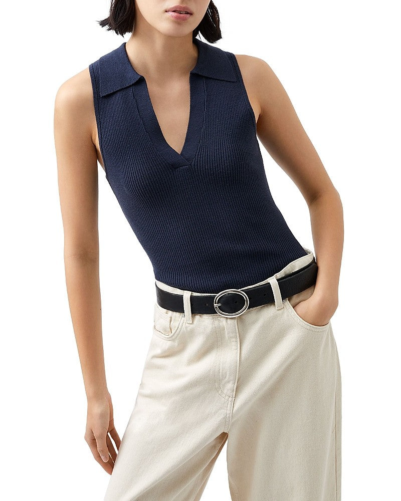 FRENCH CONNECTION Cosysoft V Neck Knit Tank Top MSRP $88