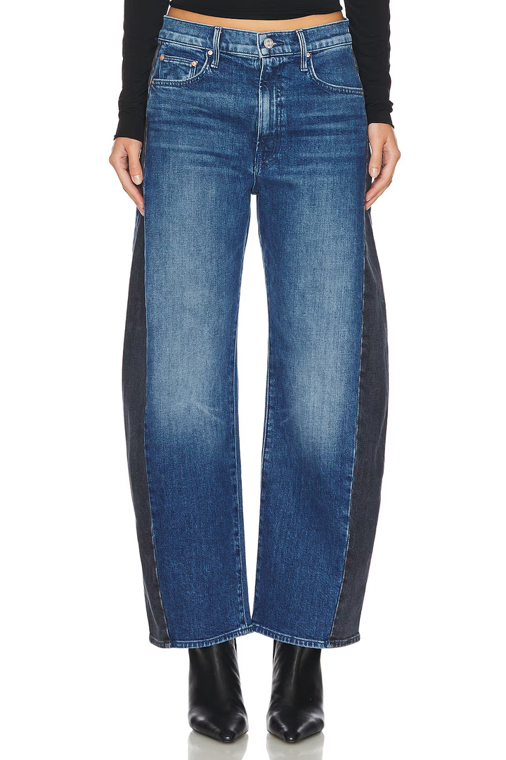 Mother The Half-Pipe Flood Jeans in Black and Blue MSRP $278