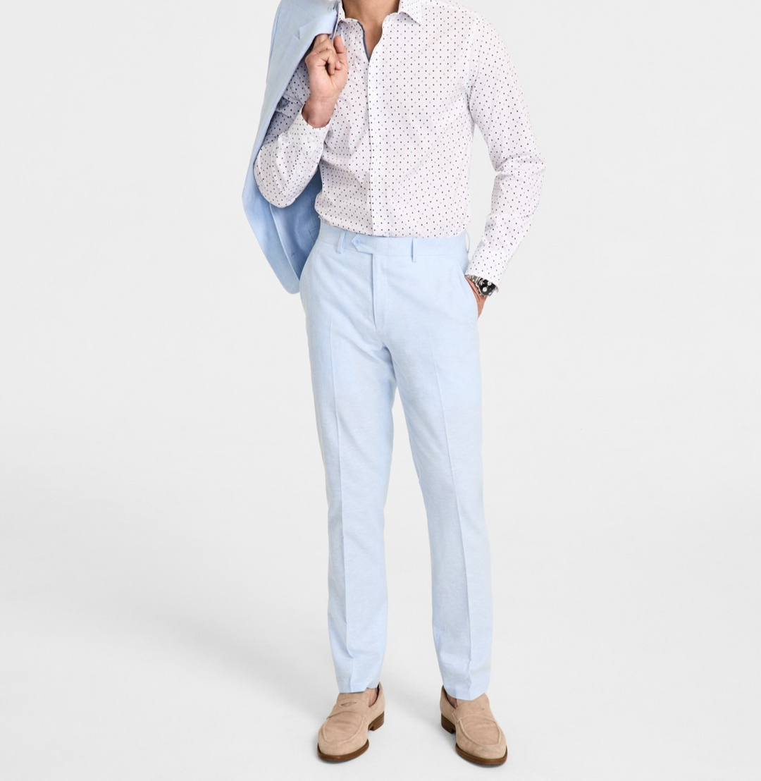 Bar III Men's Slim-Fit Linen Suit Pants MSRP $135