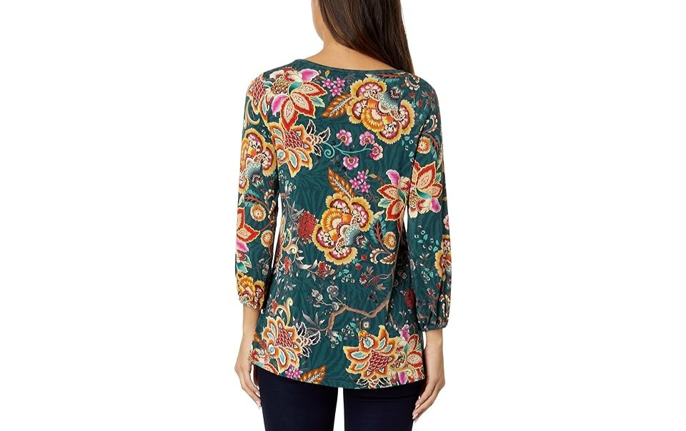 Johnny Was Orizaba Printed Puff Sleeve Top MSRP $138