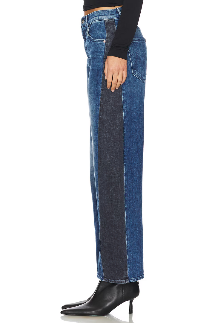 Mother The Half-Pipe Flood Jeans in Black and Blue MSRP $278