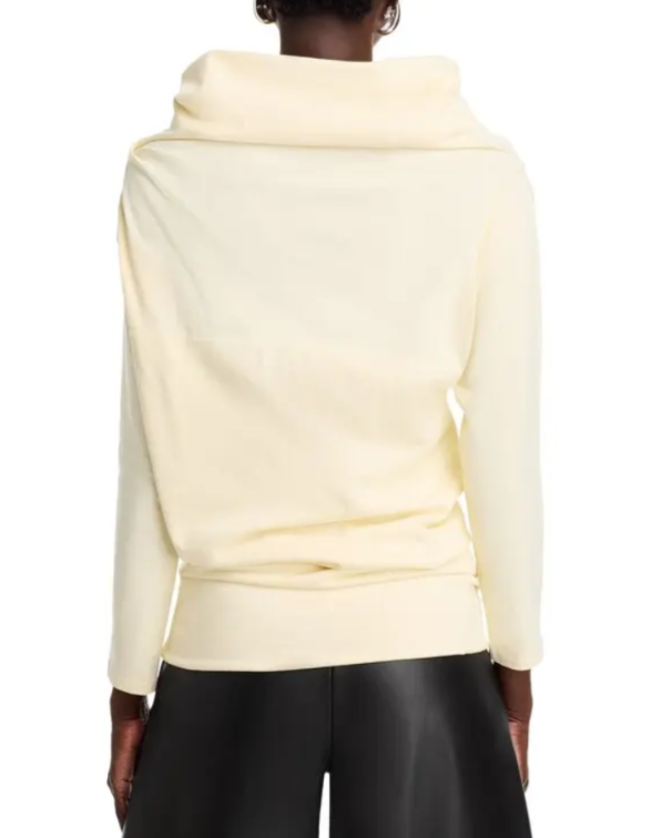 A.W.A.K.E. MODE Jersey Cowl Neck Draped Top MSRP $290