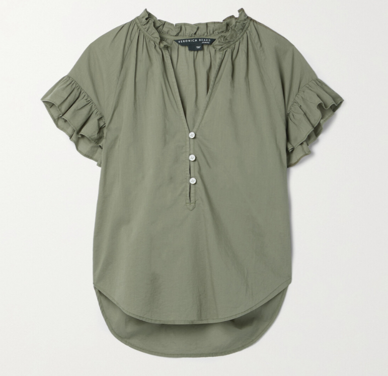 Veronica Beard Milly Ruffled Top