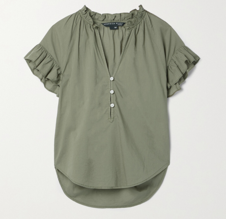 Veronica Beard Milly Ruffled Top