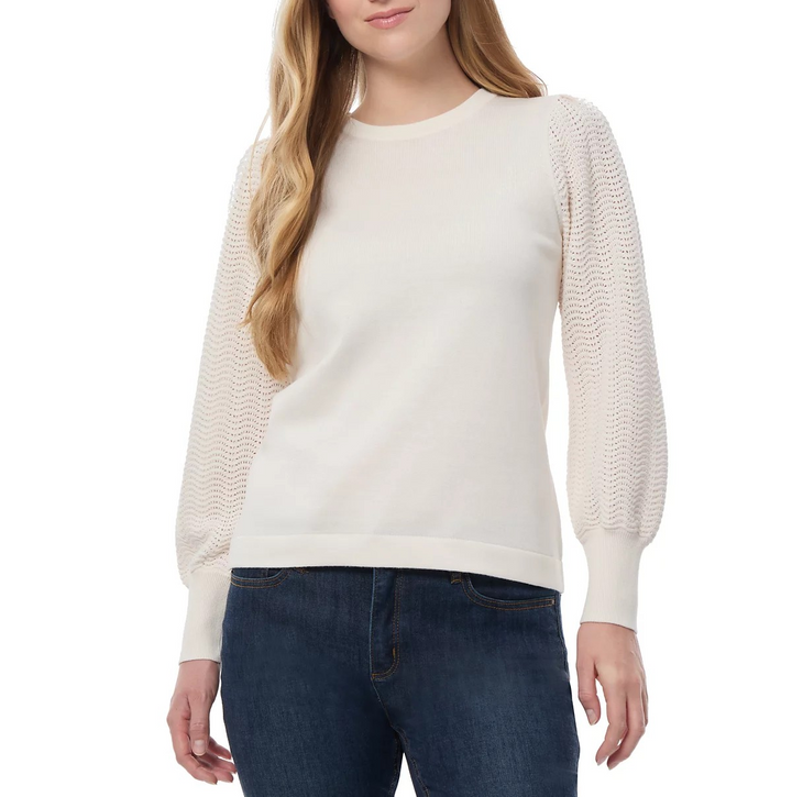Jones New York Women's Solid-Color Mixed-Stitch Sweater MSRP $89.50