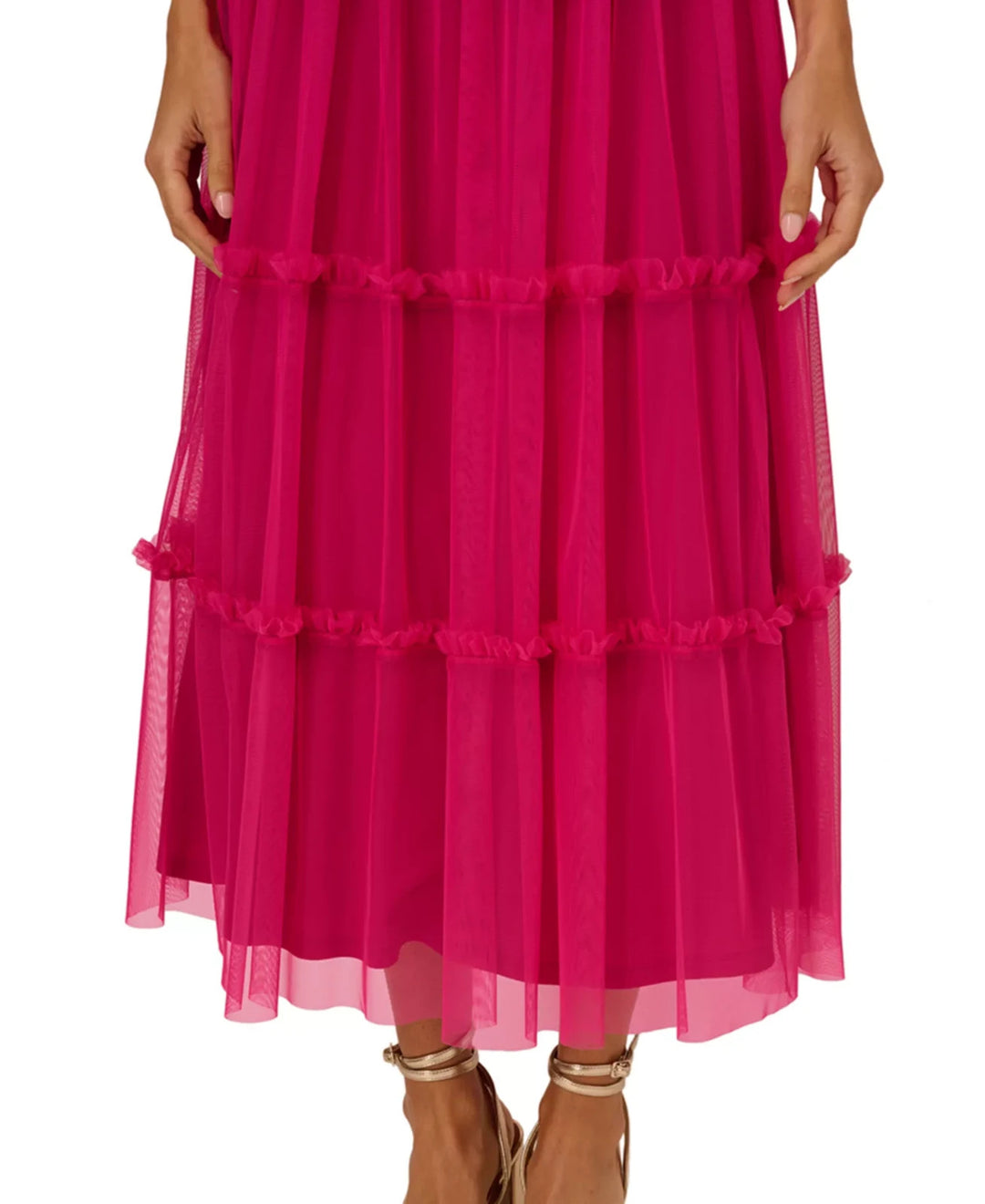 Adrianna Women's Ruffled Tiered Midi Dress MSRP $245