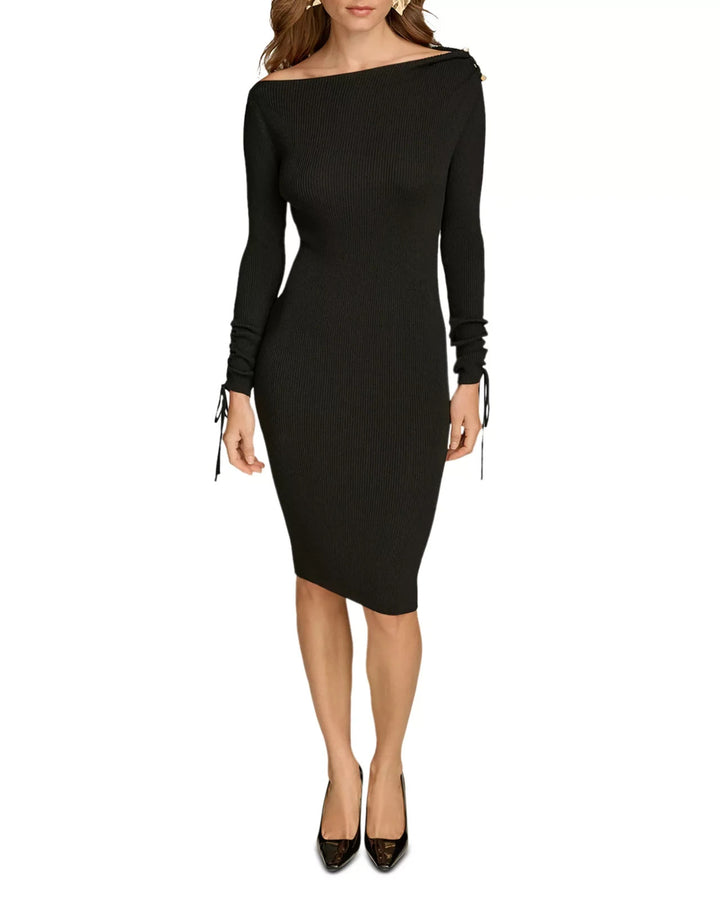 Donna Karan Off-the-Shoulder Sweater Dress MSRP $149