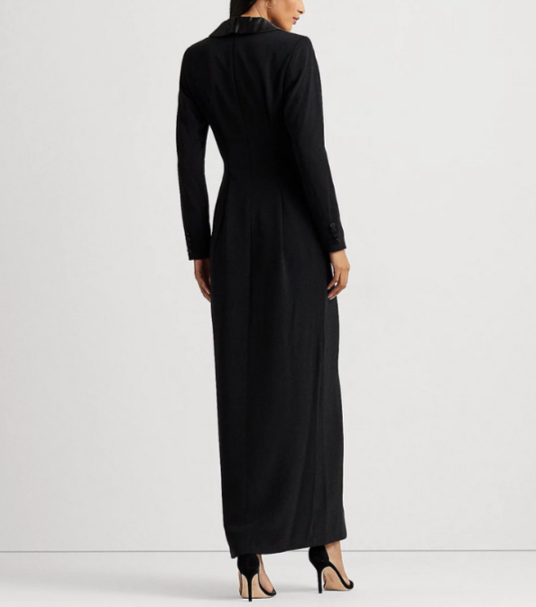 LAUREN Ralph Lauren Tuxedo Style Column Gown MSRP $345