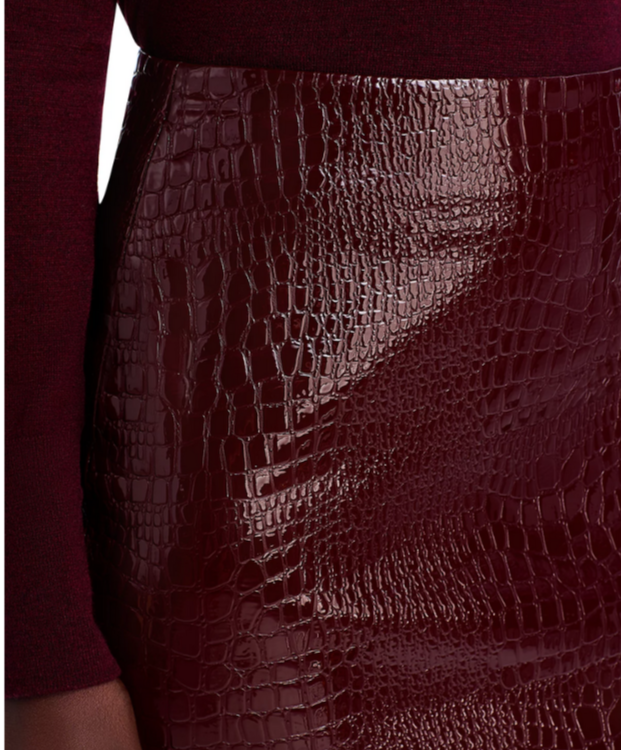 L'AGENCE Gerard Croc Print Mini Skirt MSRP $395