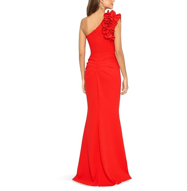 XSCAPE Women's Ruffled One-Shoulder Gown MSRP $279