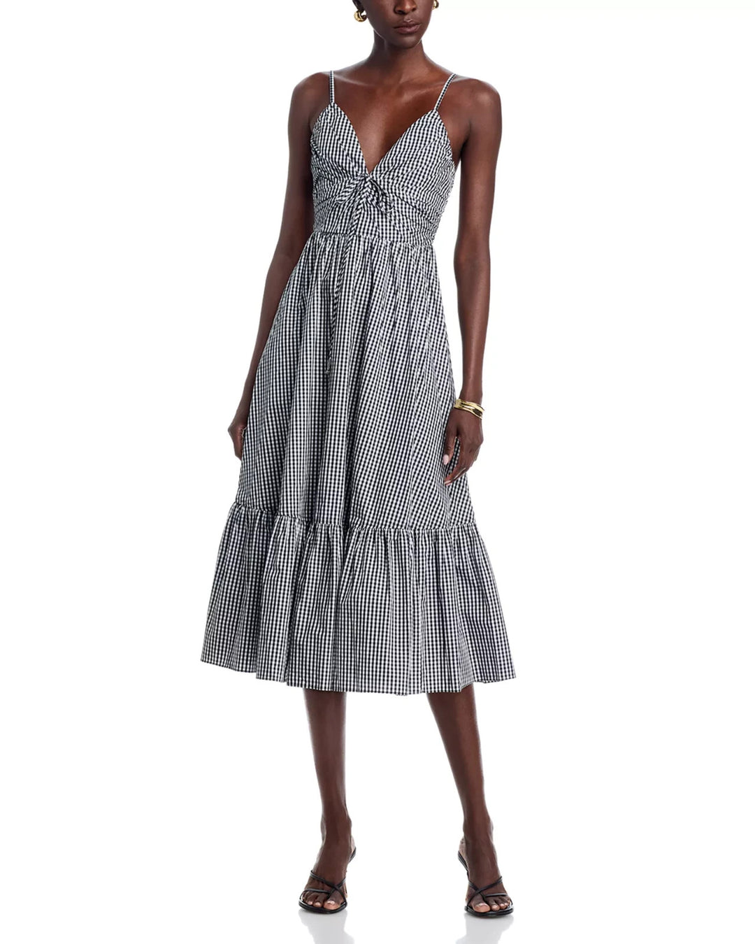 Michael Kors Gingham Cotton Midi Dress MSRP $179.50