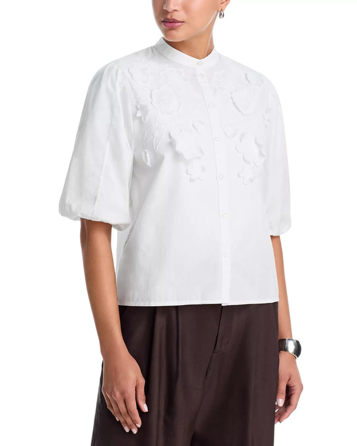 Essentiel Antwerp Embroidered Puffed Sleeve Blouse MSRP $285
