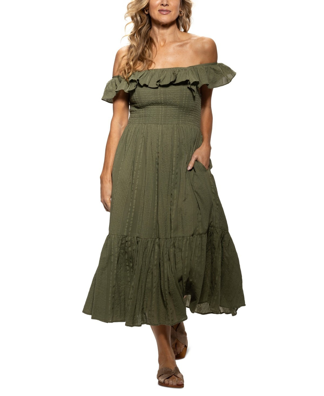 Dotti Cotton On/Off-The-Shoulder Cover-Up Dress MSRP $64