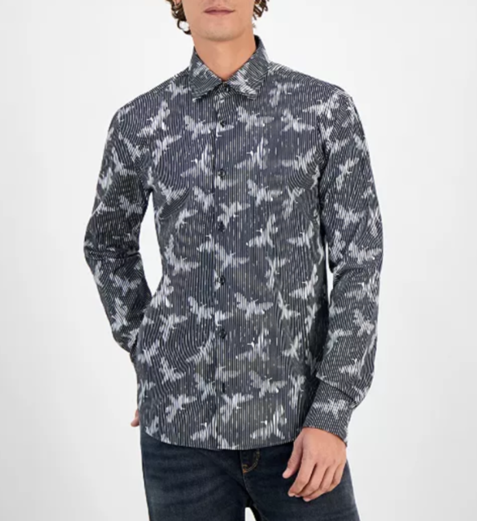 HUGO Ermo Slim Fit Casual Button Down Shirt MSRP $128
