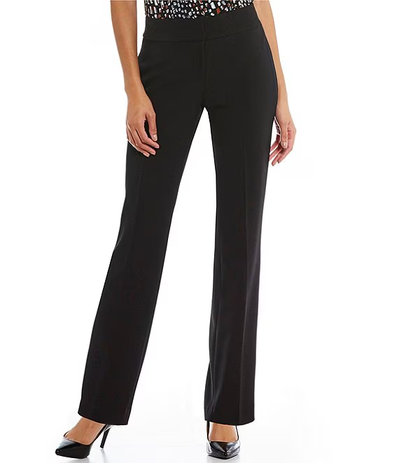 Kasper Stretch-Crepe Straight-Leg Pants MSRP $79