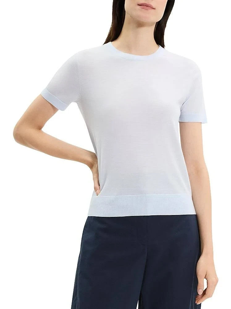 Theory Lightweight Wool Short Sleeve Top MSRP $215