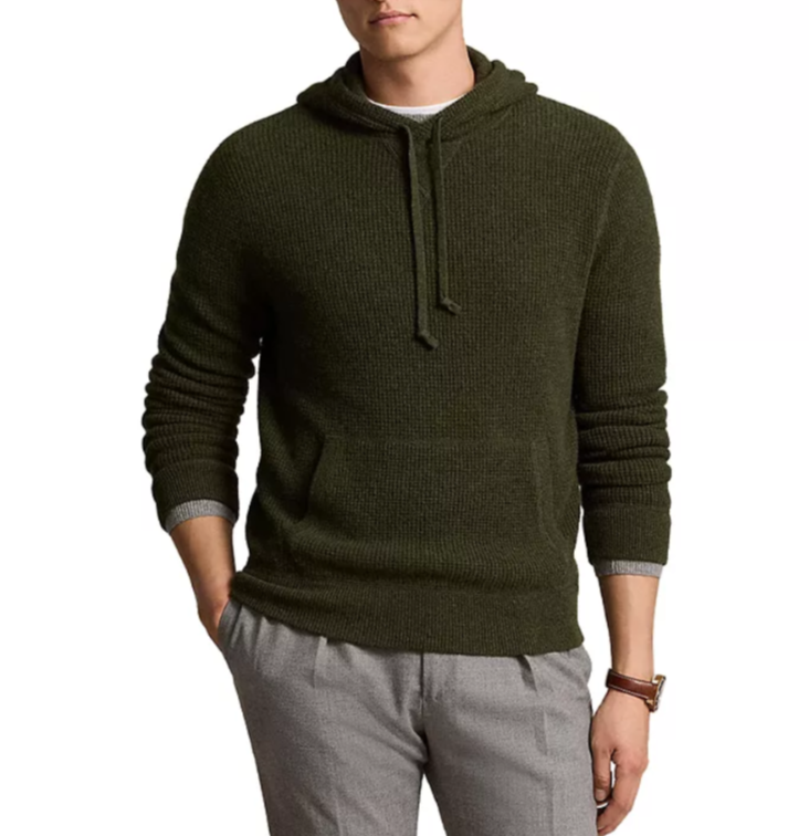 Polo Ralph Lauren Washable Cashmere Hooded Sweater MSRP $398