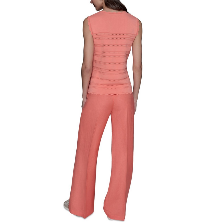 KARL LAGERFELD PARIS Women's Scalloped-Trim Sweater MSRP $89