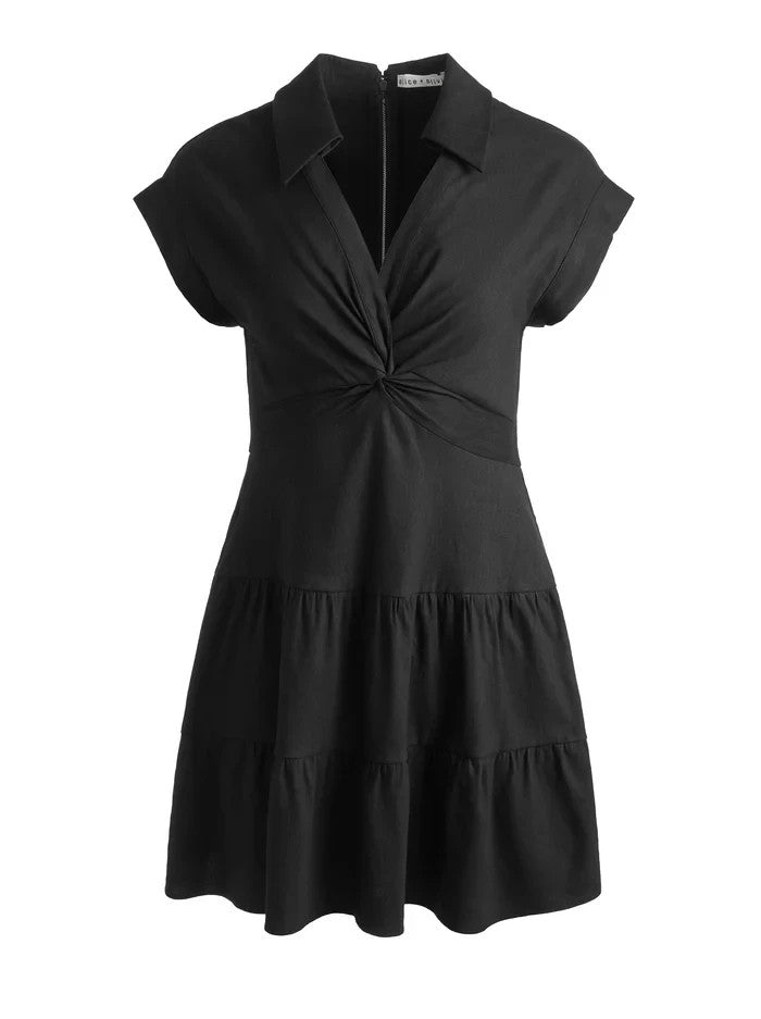 Alice and Olivia Mila Twist Front Dress MSRP $350