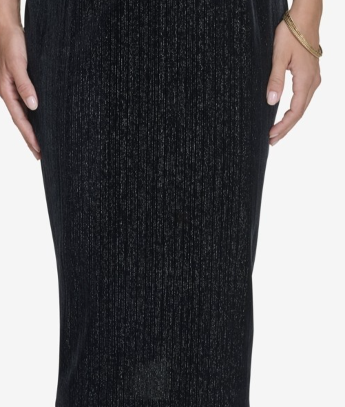 Halston Women's Velvet Pull-on MIDI Skirt MSRP $89