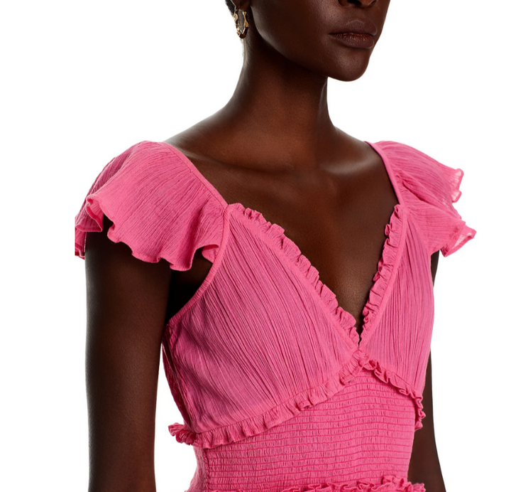LoveShackFancy Ivella Flutter Sleeve Dress MSRP $275