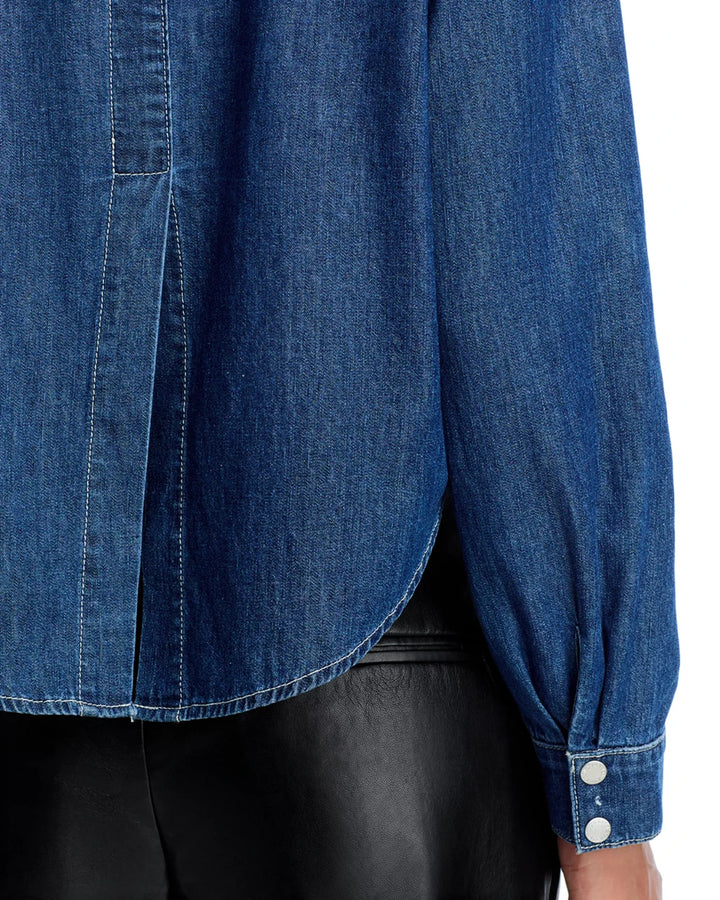 L'AGENCE Annette Denim Chambray Shirt MSRP $355