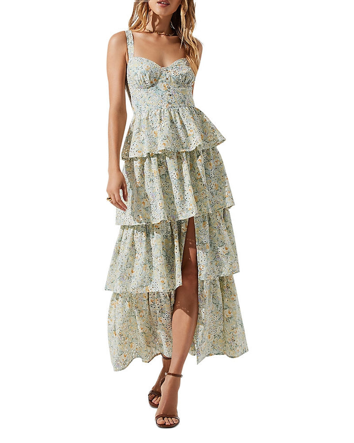 ASTR the Label Midsummer Tiered Floral Print Dress MSRP $188