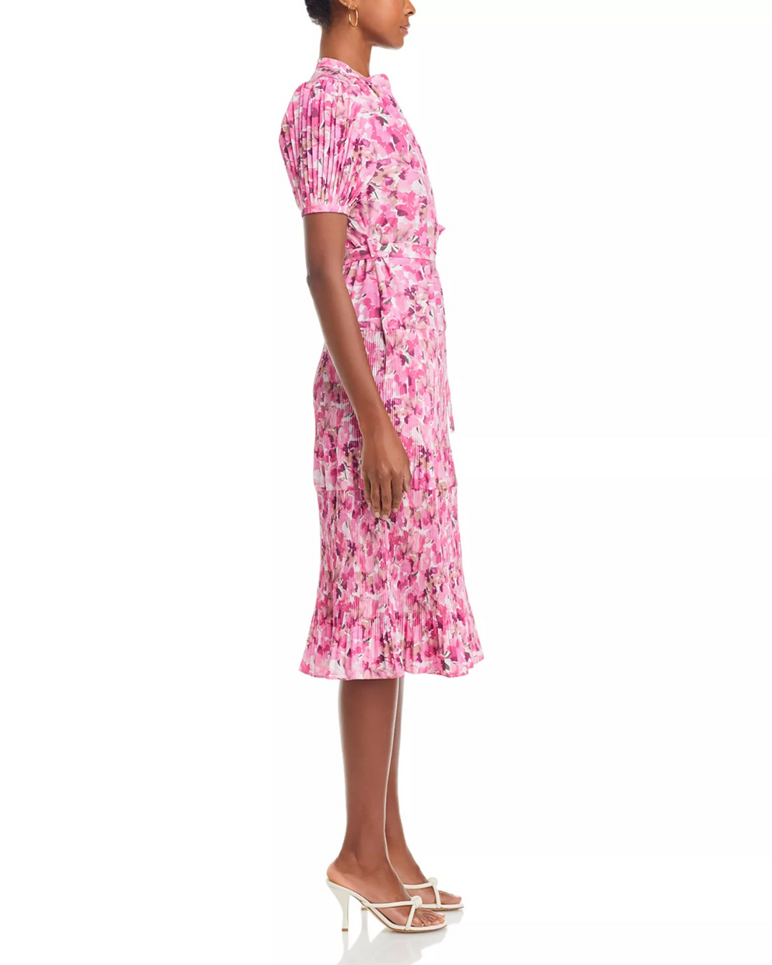 Derek Lam 10 Crosby Alexandra Printed Puff Sleeve Midi Dress MSRP $550