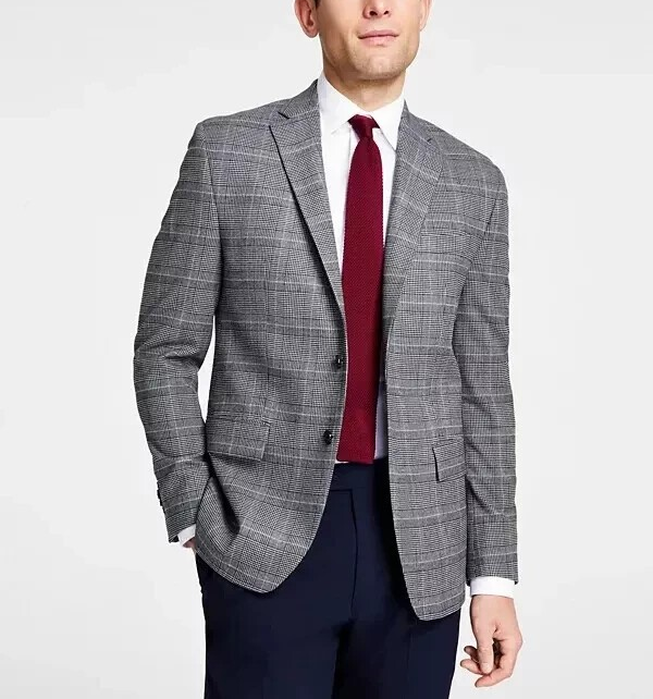 Michael Kors Classic-Fit Stretch Plaid Sport Coat MSRP $295