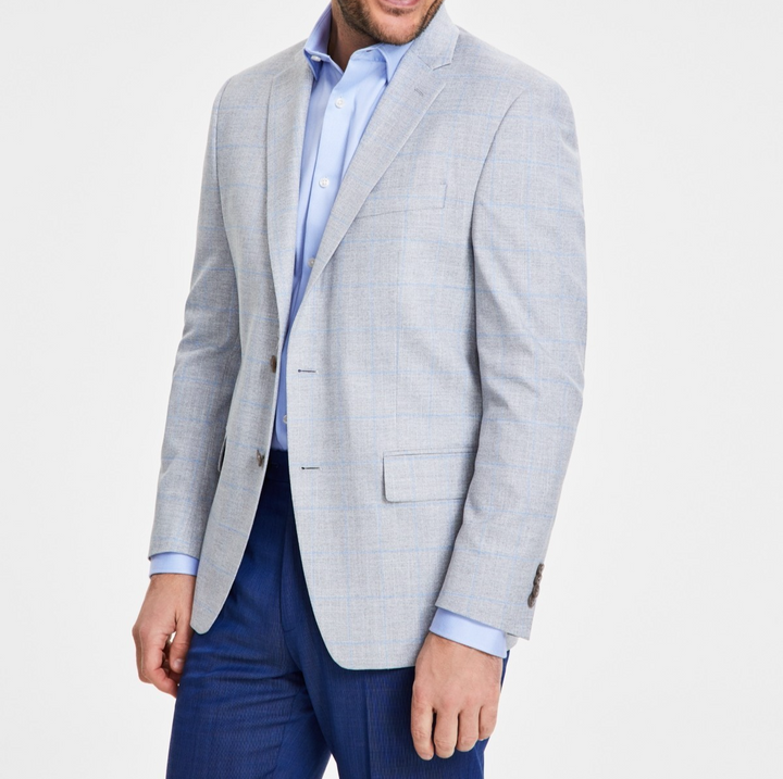 Michael Kors Men's Classic-Fit Windowpane Sport Coat MSRP $295