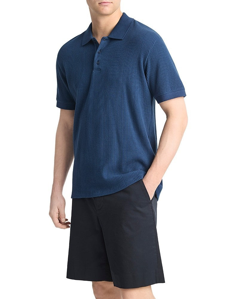 Vince Variegated Texture Polo Shirt MSRP $168