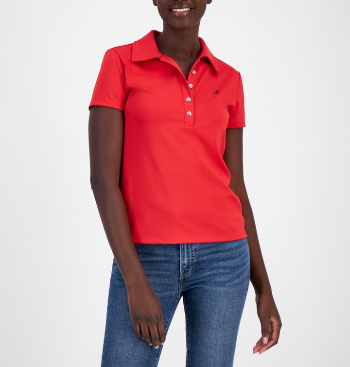Nautica Jeans  Women's Short-Sleeve Polo Shirt MSRP $59.50