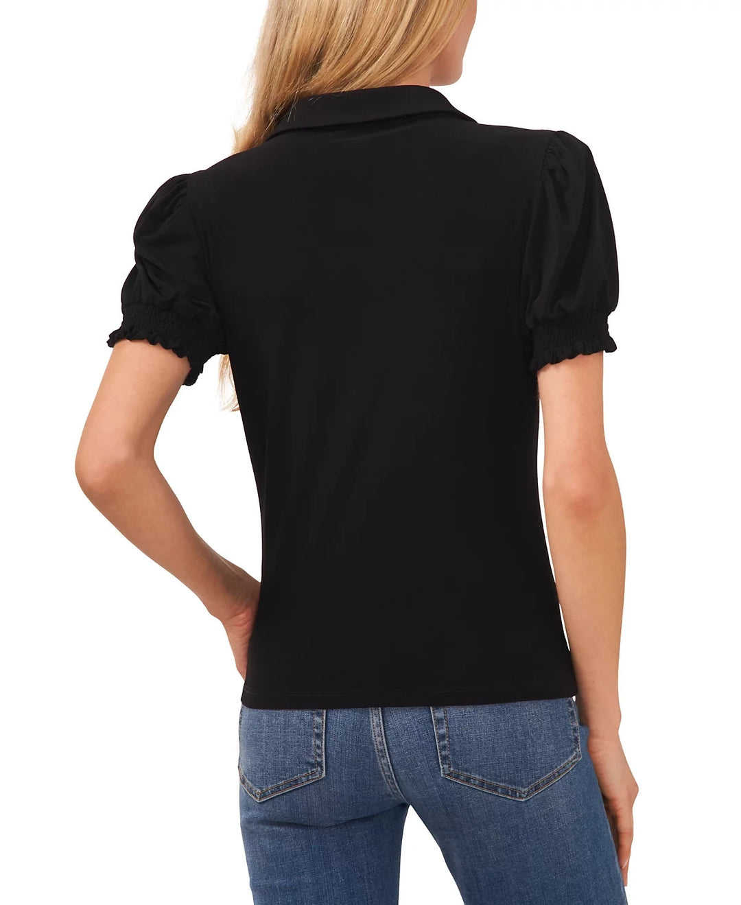 CeCe Collared Split Neck Top MSRP $69