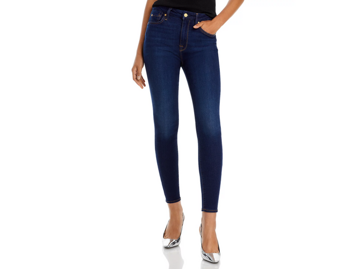 7 For All Mankind Slim Illusion High Rise Ankle Skinny Jeans MSRP $218