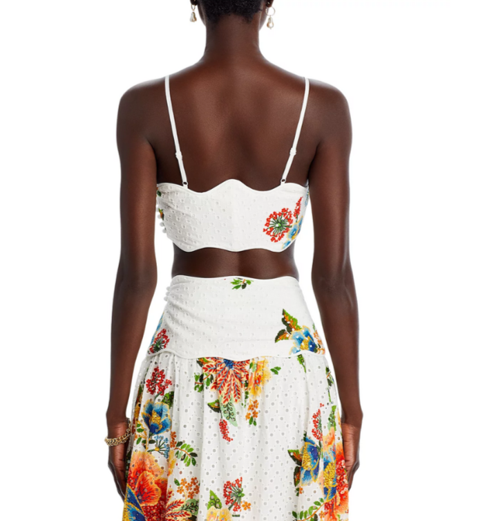 FARM Rio Delicate Garden Eyelet Crop Top MSRP $120