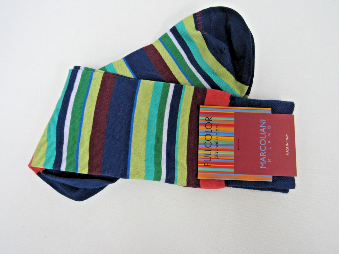 Marcoliani Rainbow Stripe Crew Socks MSRP $34
