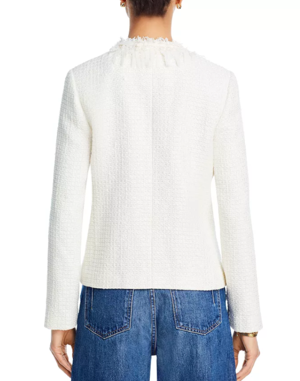 Derek Lam 10 Crosby Garcia Fringe Tweed Open Jacket MSRP $650