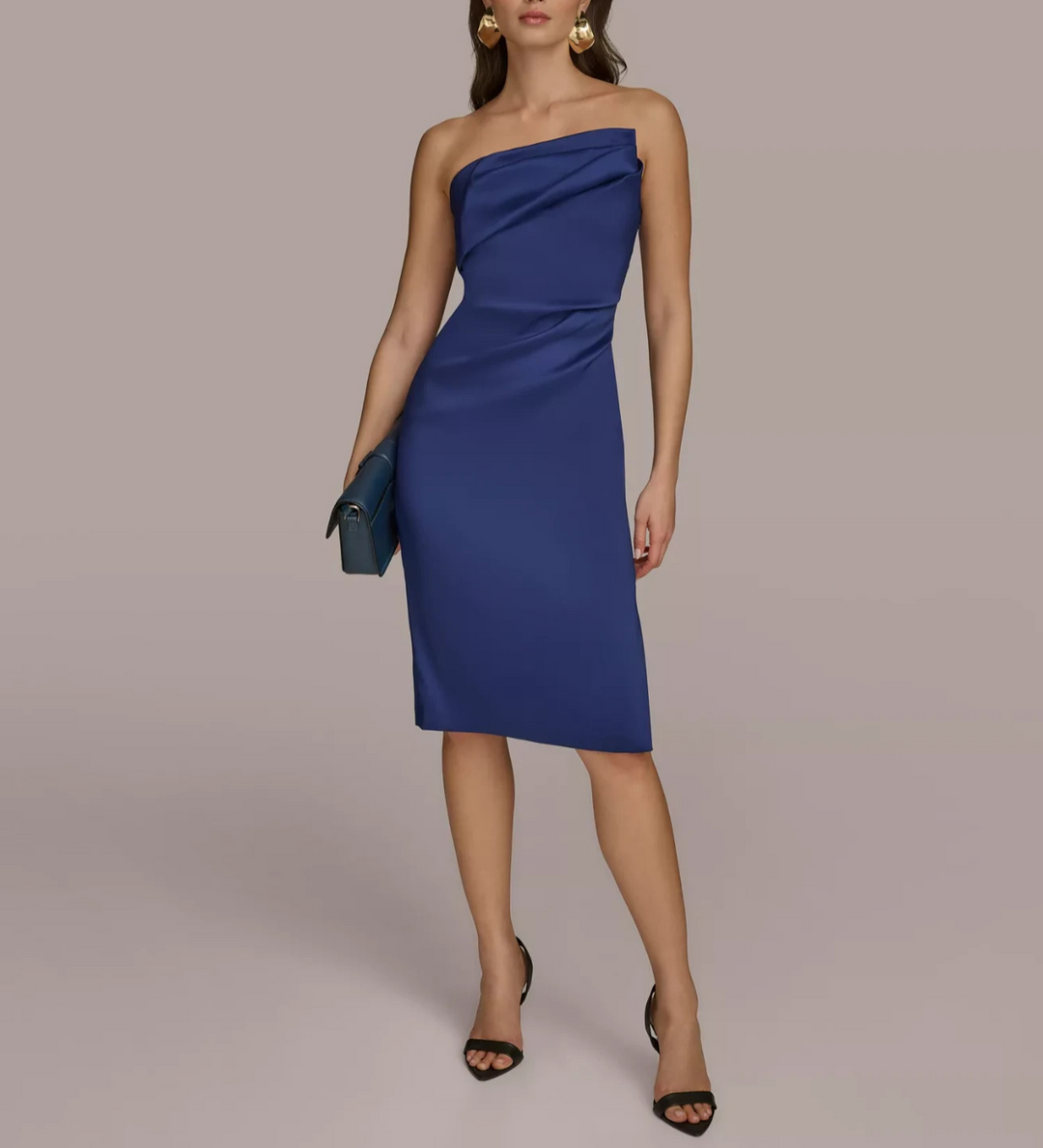 Donna Karan New York Women's Asymmetric-Neck Strapless Dress MSRP $189