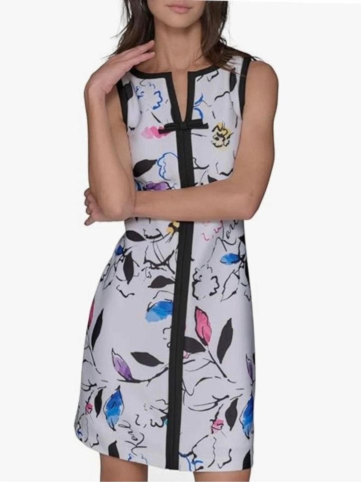 KARL LAGERFELD PARIS Women's Front Bow Detail Sleeveless Short Dress MSRP $139