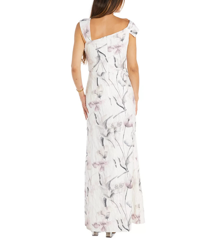 R & M Richards Women's Pleated Top One-Shoulder Gown MSRP $149