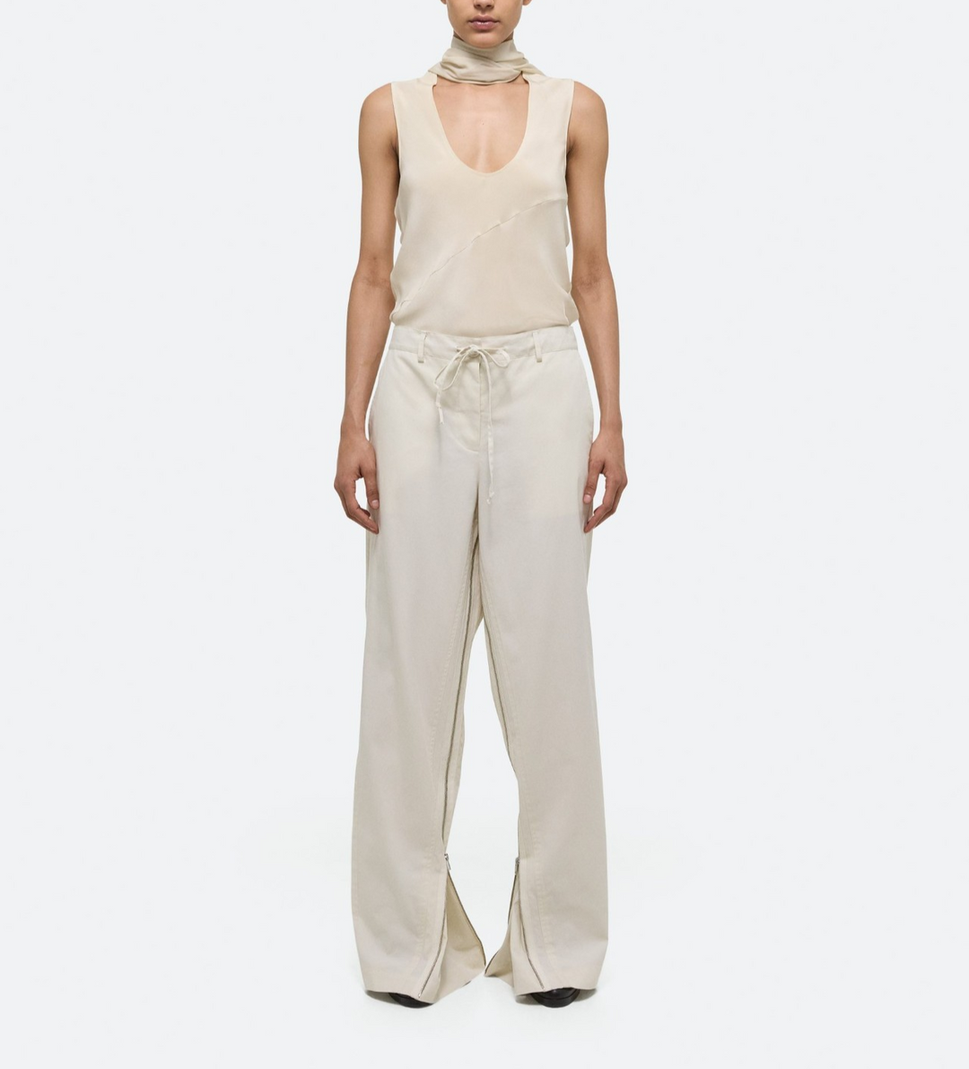 Helmut Lang Wide Leg Gusset Pants MSRP $450