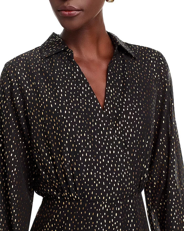 KOKO + MASON V-Neck Metallic Dress MSRP $98