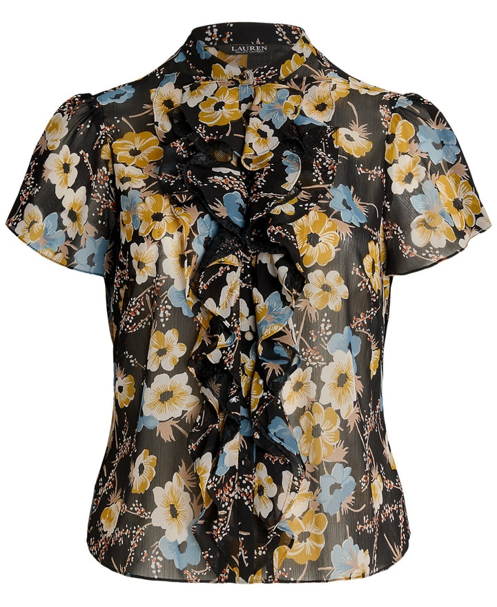 Lauren Ralph Lauren Plus Size Flutter-Sleeve Top MSRP $165