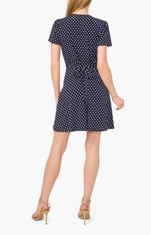 CeCe Polka Dot Flutter Sleeve Dress MSRP $99