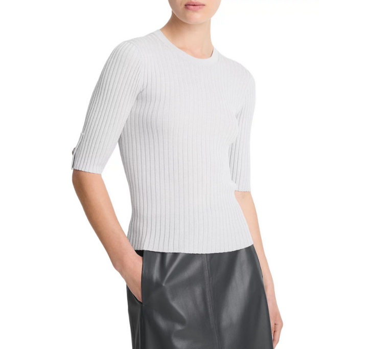 Vince Wool Silk Elbow Sleeve Top MSRP $325