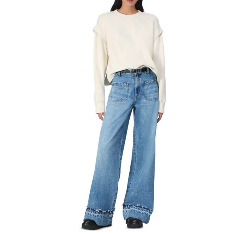 rag & bone Jo Layered Sleeve Sweatshirt MSRP $278