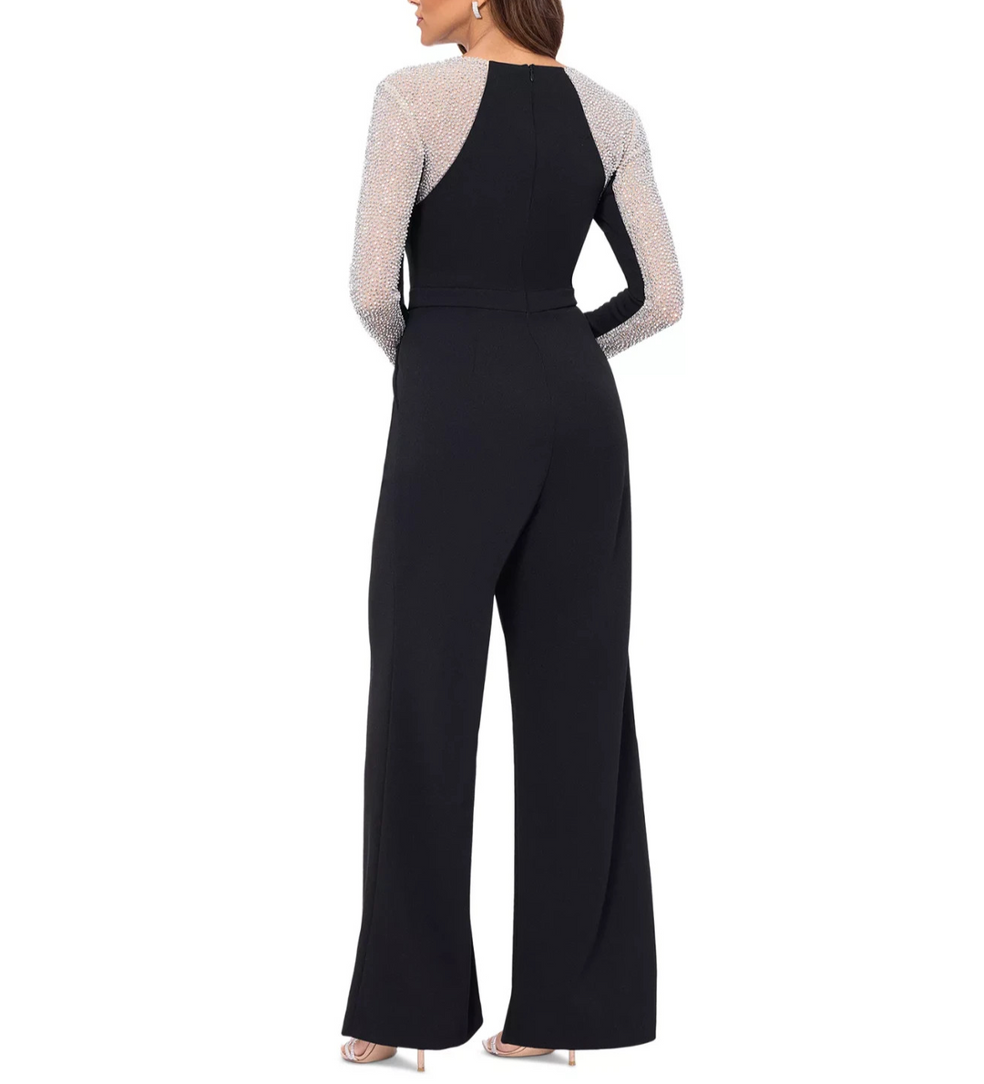XSCAPE Women's Embellished Colorblocked Jumpsuit MSRP $299