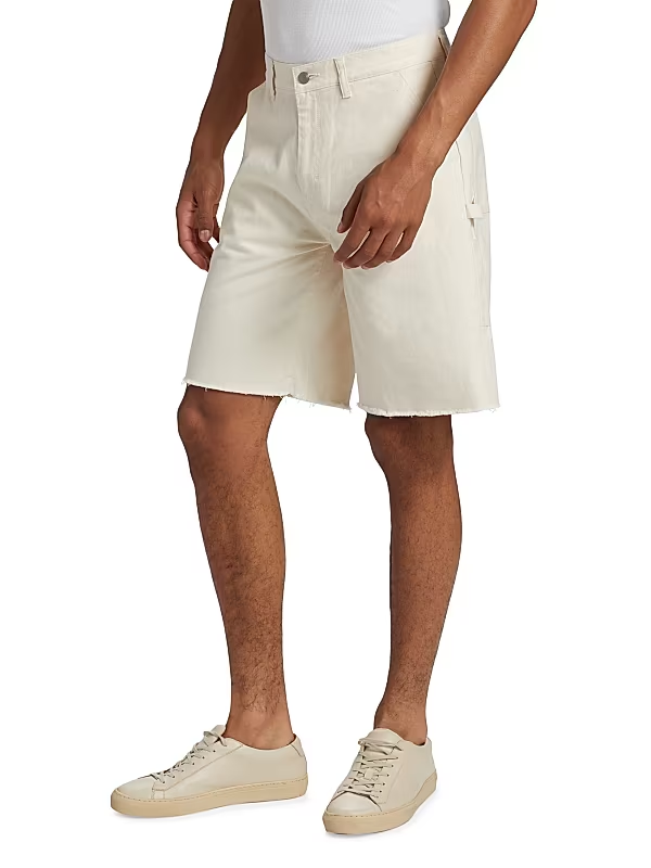 John Elliott Men's Cutoff Canvas Work Shorts MSRP $348