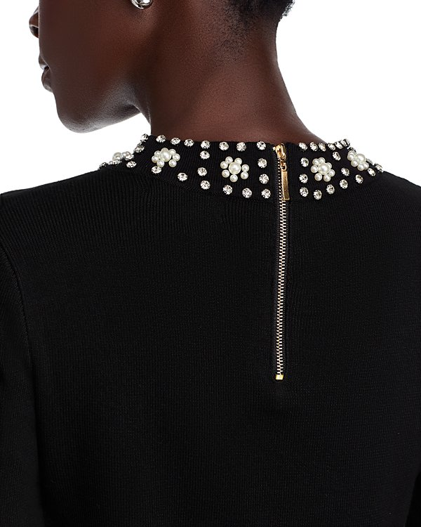 T Tahari Embellished Neck Sweater MSRP $78